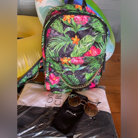 VICTORIA’S SECRET Tropical Paradise City Backpack, Sunglasses & FREE Beach Towel - Picture 12 of 17